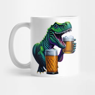 T-Rex With Beer Mugs Mug